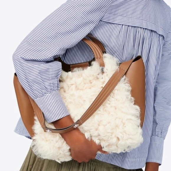 rory shearling mini tote